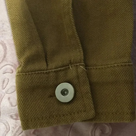 Jacket Brown Raw Edge 100% Cotton Casual Minimalis | size L - Picture 4 of 5